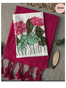 Khadi Cotton Saree with Embroidered Blouse