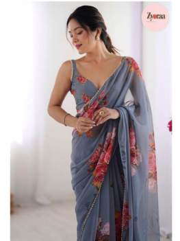 Georgette Grey Digital Print