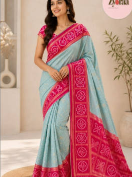 Semi Bandhani, Georgette Saree